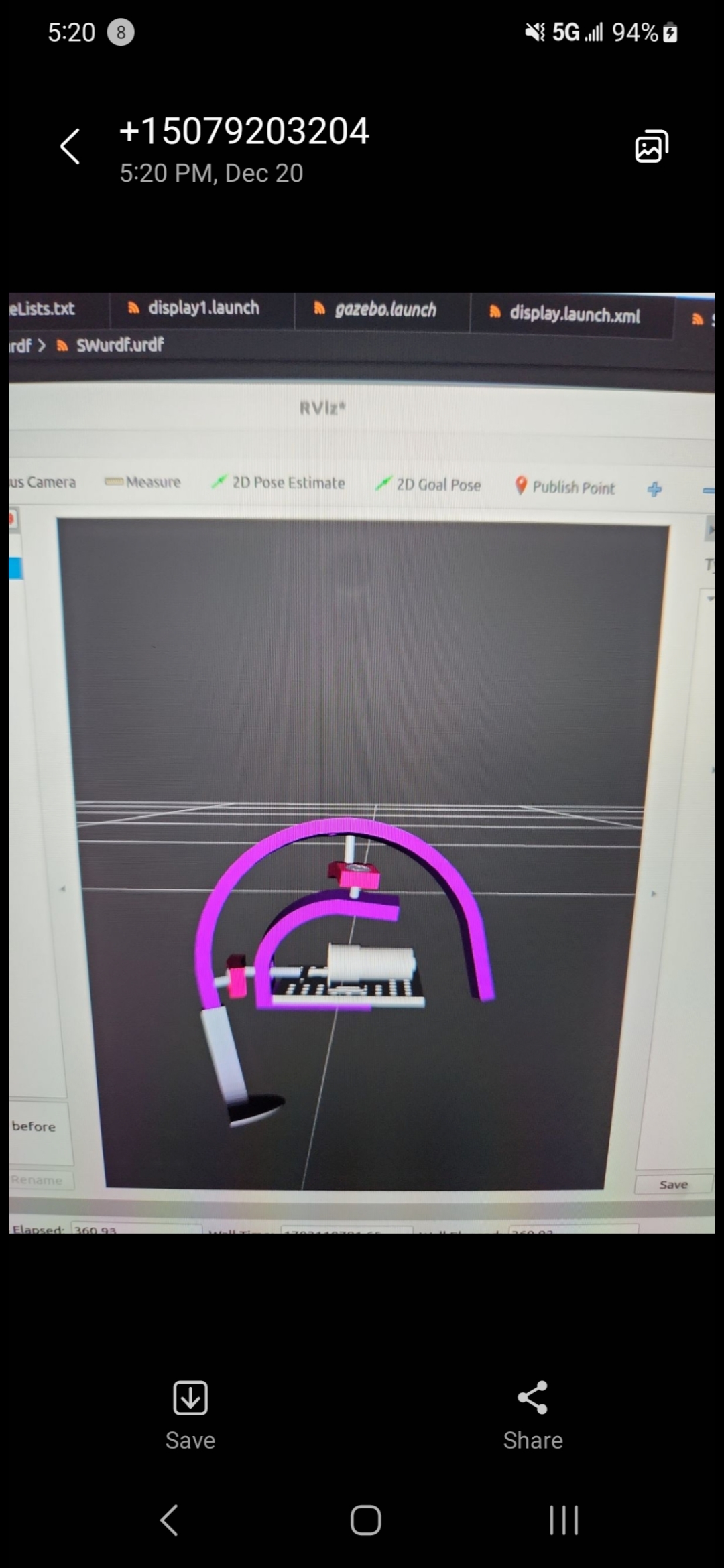 SphereWalker modeled and visualized for ROS / RViz